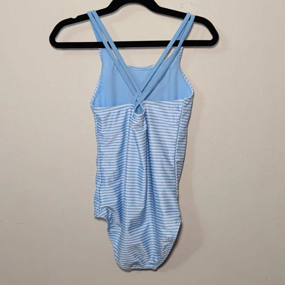 Disney Princess The Little Mermaid One-Piece Swimsuit Blue White Girls Size 7/8